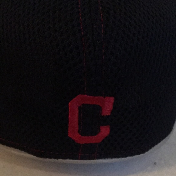 Cleveland Indians MLB New Era 39Thirty Flex Black Hat/Cap Mens Meduim/Large New - Picture 4 of 8
